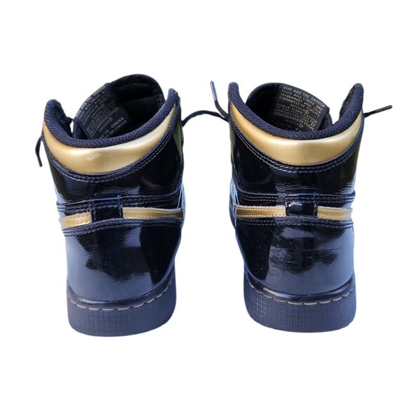 Nike Air Jordan 1 Retro High Black Metallic Gold GS 575441-032 Sneakers Shoes 4Y - Picture 7 of 10